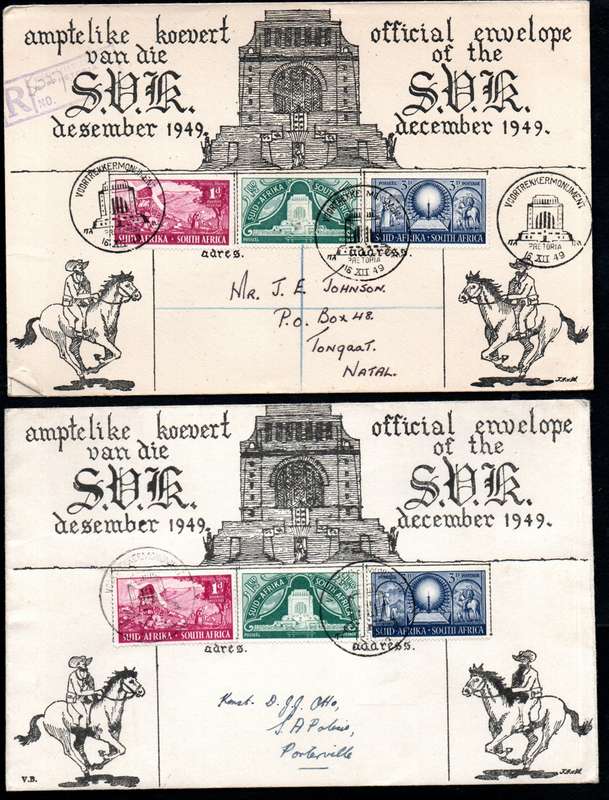 UNION 1949 INAUG OF THE VOORTREKKER MONUMENT SELECTION OF (X22) COVERS. CONDITION ETC AS PER SCANS.
