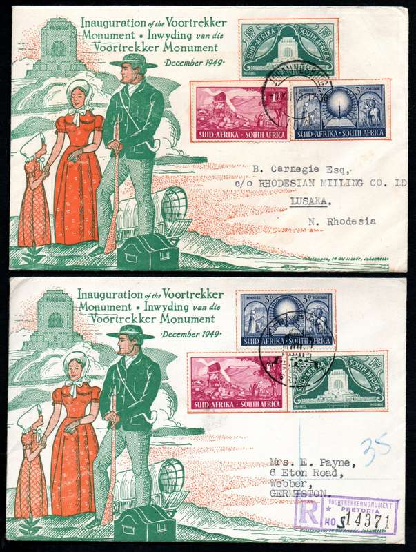 UNION 1949 INAUG OF THE VOORTREKKER MONUMENT SELECTION OF (X22) COVERS. CONDITION ETC AS PER SCANS.