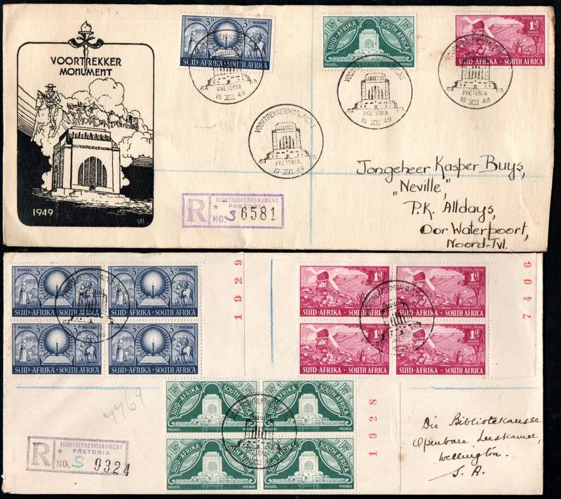 UNION 1949 INAUG OF THE VOORTREKKER MONUMENT SELECTION OF (X22) COVERS. CONDITION ETC AS PER SCANS.