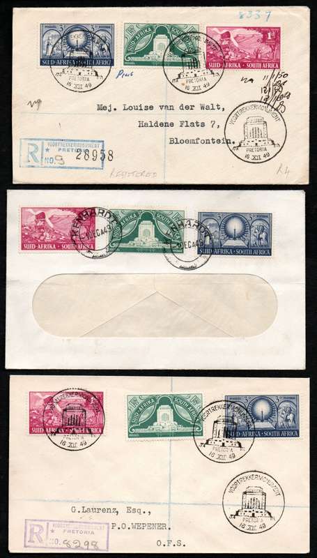 UNION 1949 INAUG OF THE VOORTREKKER MONUMENT SELECTION OF (X22) COVERS. CONDITION ETC AS PER SCANS.