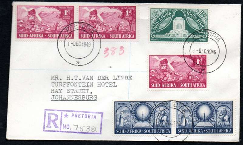 UNION 1949 INAUG OF THE VOORTREKKER MONUMENT SELECTION OF (X22) COVERS. CONDITION ETC AS PER SCANS.