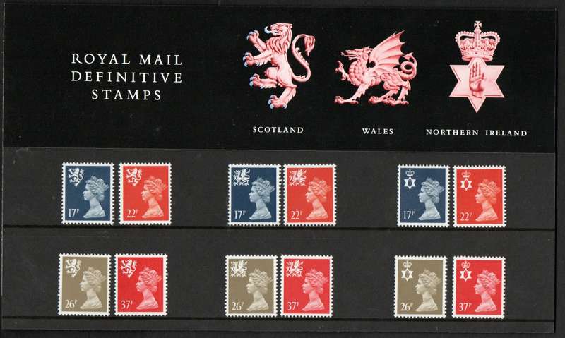 GB 1990 DEF STAMPS (REGIONAL ISSUES) PRESENTATION PACK NO 23 WITH MINT STAMPS. CV GBP 16. NICE ITEM.