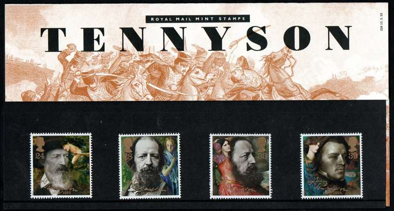 GB 1992 DEATH CENTENARY OF ALFRED, LORD TENNYSON MINT PRESENTATION PACK NO 226. AS PER SCANS.