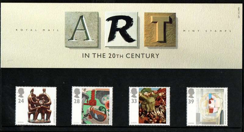 GB 1993 EUROPA CONTEMPORARY ART MINT PRESENTATION PACK NO 238. AS PER SCANS.