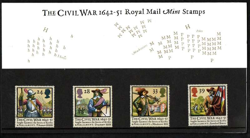 GB 1992 350TH ANNIV OF THE CIVIL WAR MINT PRESENTATION PACK NO 228. AS PER SCANS. LOVELY ITEM.