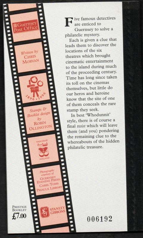 GUERNSEY 1996 100 YEARS OF CINEMA MINT PRESTIGE 7 POUND STAMP BOOKLET SG SB55. AS PER IMAGES.