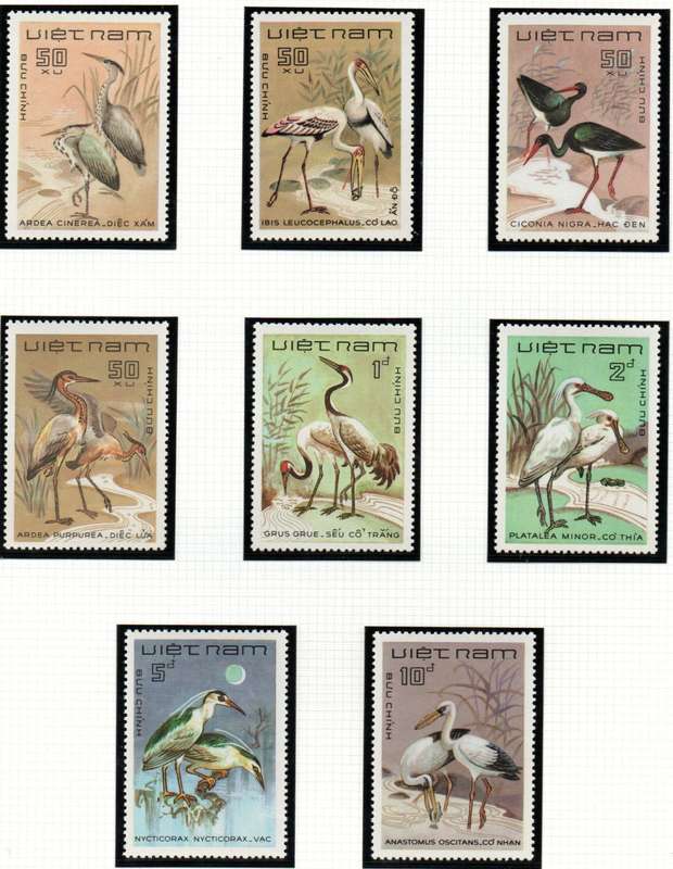 VIETNAM 1983 BIRDS UMM SET OF (X8) SINGLES. AS PER SCANS. SG645-652 CV GBP 12.5+. GREAT THEMATIC SET