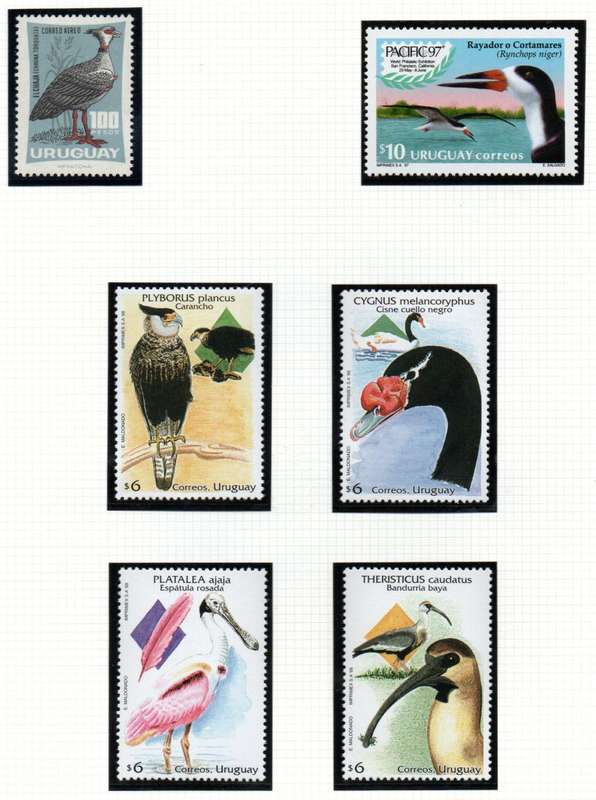 URUGUAY 1966/97/98 (X3) BIRDS SETS UMM. AS PER SCANS. CV GBP 30. GREAT THEMATICS.
