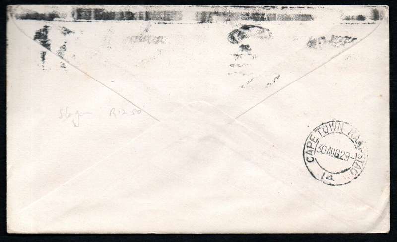 UNION 1929 'PER 1ST FLIGHT' AIRMAIL COVER 'POST EARLY IN THE DAY' SLOGAN CANCEL. TIED AIRMAIL LABEL