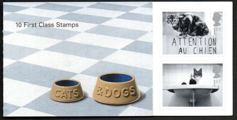 GB 2001 CATS AND DOGS SELF ADHESIVE BOOKLET MNH (X10 1ST CLASS STAMPS). AS PER SCANS. NICE ITEM.
