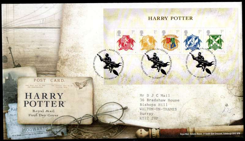 GB 2007 PUBLICATION OF FINAL BOOK IN HARRY POTTER SERIES FIRST DAY COVER (BROOM). CV GBP 9.
