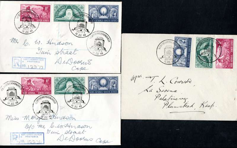 UNION 1949 INAUG OF THE VOORTREKKER MONUMENT SELECTION OF (X20) COVERS. CONDITION ETC AS PER SCANS.