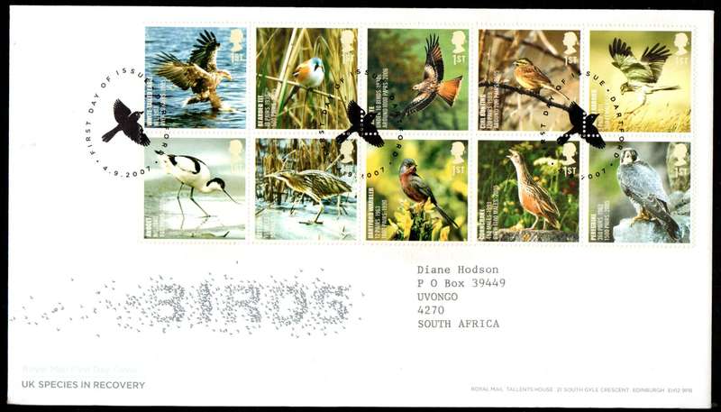 GB 2007 BIRDS FIRST DAY COVER (DARTFORD). AS PER SCANS. CV GBP 11.