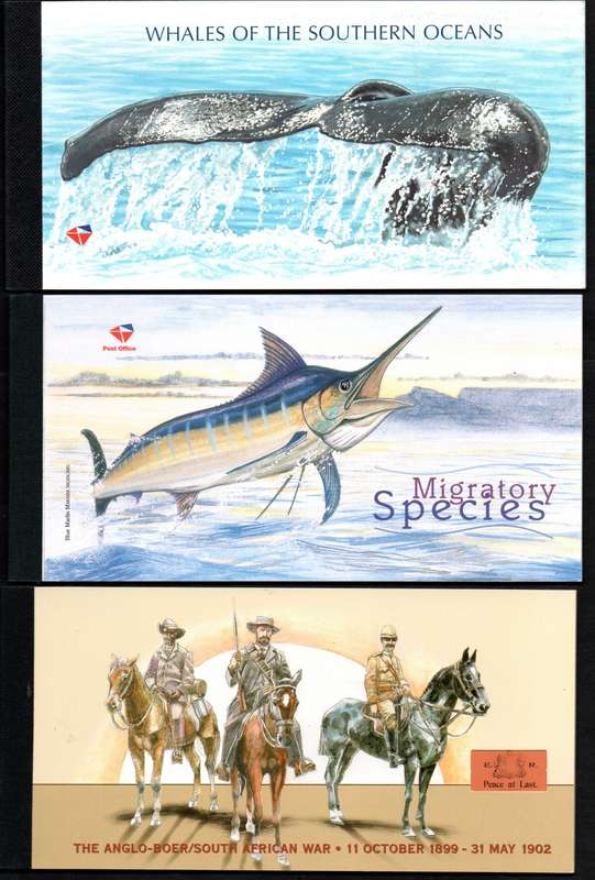 RSA SELECTION OF (X3) SOUVENIR BOOKLETS MINT AND COMPLETE. AS PER SCAN. TOTAL CV R910.