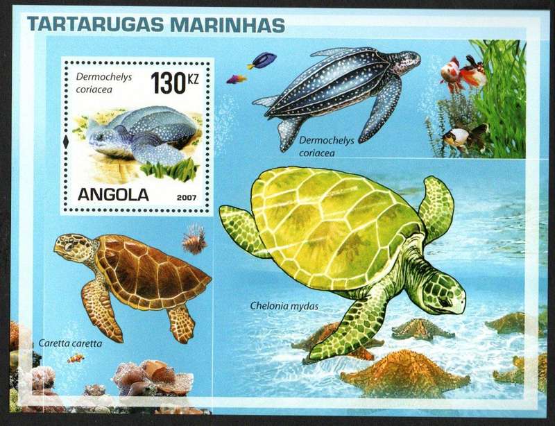 ANGOLA 2007 MARINE TURTLES UMM MINI SHEET. SGMS1760. AS PER SCANS. GREAT THEMATIC.