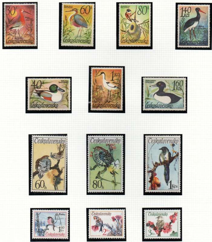 CZECHOSLOVAKIA 1967 WATER BIRDS UMM SET OF (X7) SINGLES+ 1972 SONGBIRDS SET OF (X6) MINT. CV GBP 20+