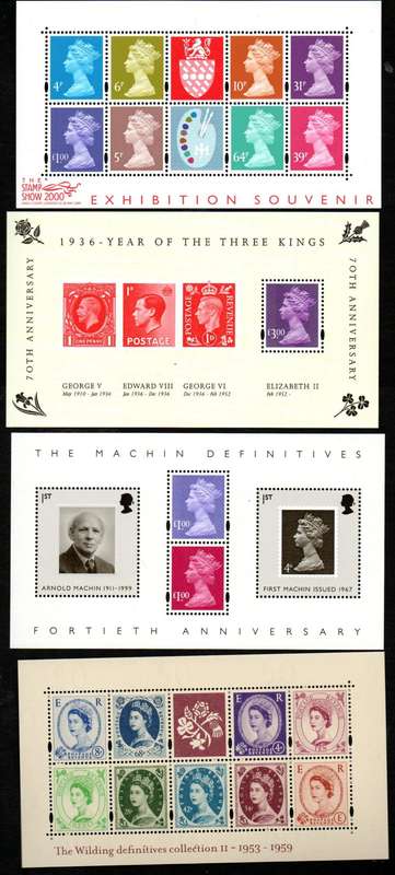 GB SELECTION OF (X7) MINI/SOUVENIR SHEETS. AS PER SCANS. GOOD VALUE.