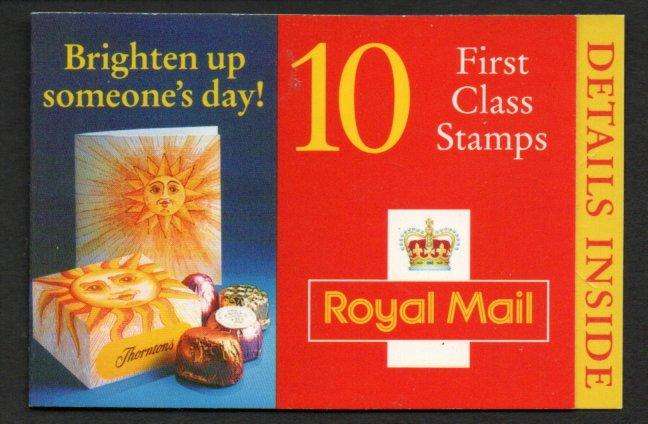 GB 1995 BRIGHTEN UP SOMEONE'S DAY BARCODE 1ST CLASS STAMPS BOOKLET. SG HD23. CV GBP 10.
