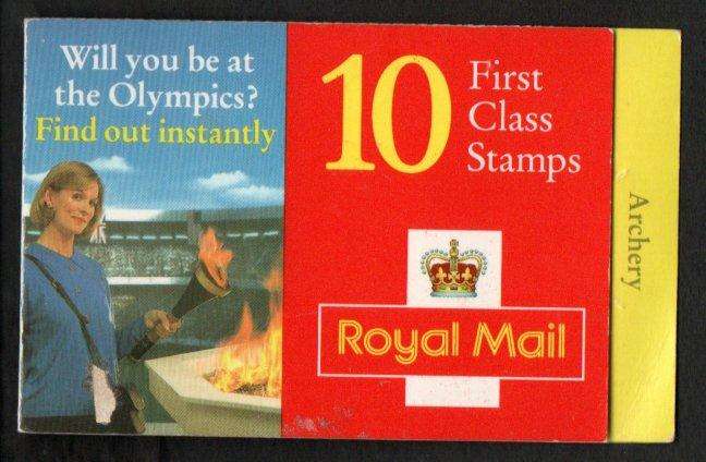 GB 1996 OLYMPIC GAMES ARCHERY MINT BARCODE BOOKLET. SG HD33. CV GBP 8. AS PER SCANS.