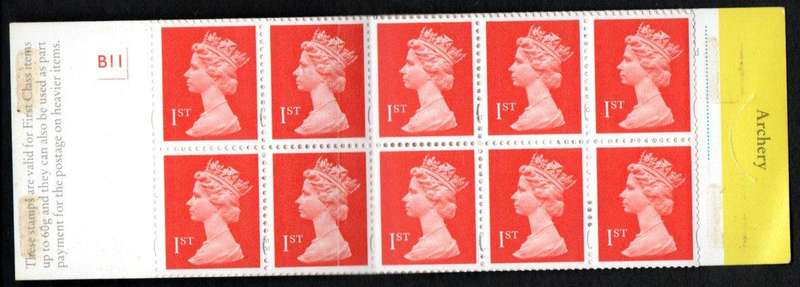 GB 1996 OLYMPIC GAMES ARCHERY MINT BARCODE BOOKLET. SG HD33. CV GBP 8. AS PER SCANS.