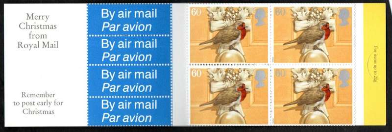 GB 1995 XMAS ROBINS BARCODE BOOKLET MINT AND COMPLETE. SG LX8. AS PER SCANS.