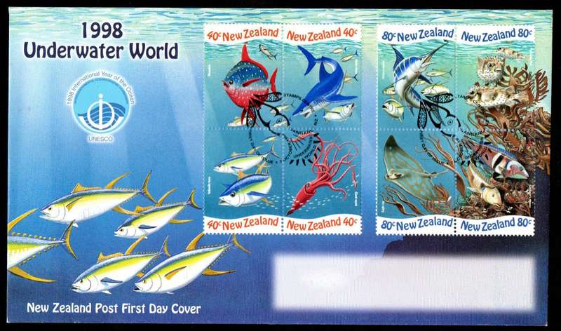 NEW ZEALAND 2008 UNDERWATER WORLD FIRST DAY COVER. AS PER SCANS. LOVELY ITEM.