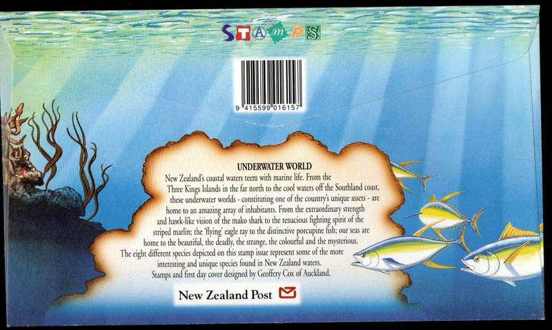 NEW ZEALAND 2008 UNDERWATER WORLD FIRST DAY COVER. AS PER SCANS. LOVELY ITEM.