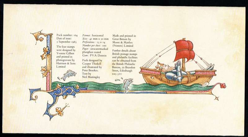 GB 1985 ARTHURIAN LEGENDS PRESENTATION PACK NO 164 MINT + FDC. AS PER SCANS.
