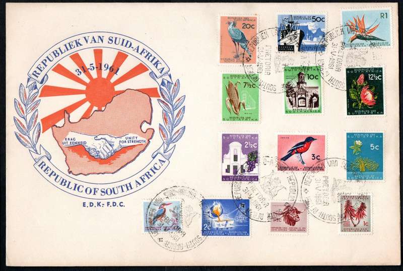 RSA 1961 1ST DEF NEW REPUBLIC (31 MAY 1961) SELECTION OF (X11) FDCs ETC. CONDITION ETC AS PER SCANS.