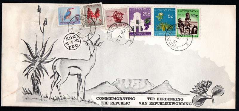 RSA 1961 1ST DEF NEW REPUBLIC (31 MAY 1961) SELECTION OF (X11) FDCs ETC. CONDITION ETC AS PER SCANS.