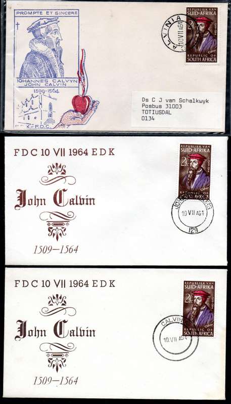 RSA 1964 400TH ANNI OF CALVIN'S DEATH CLEARANCE OF (X18) COVERS. CONDITION ETC AS PER SCANS.