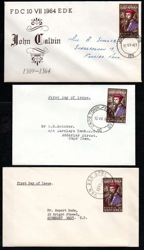 RSA 1964 400TH ANNI OF CALVIN'S DEATH CLEARANCE OF (X18) COVERS. CONDITION ETC AS PER SCANS.