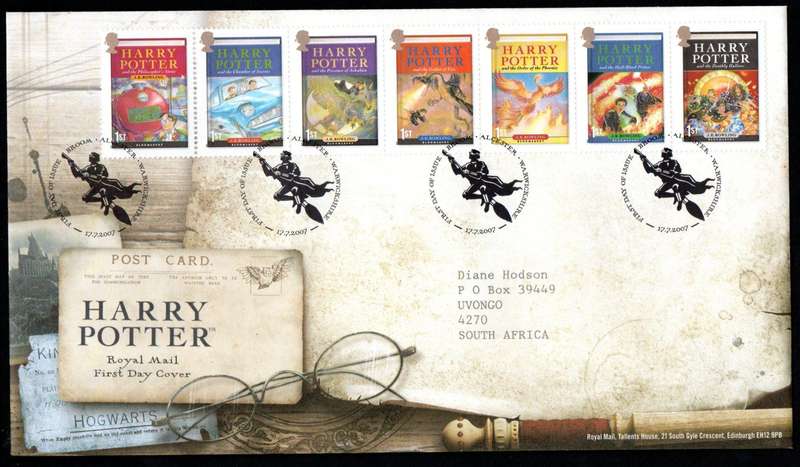 GB 2007 PUBLICATION OF FINAL BOOK IN HARRY POTTER SERIES FIRST DAY COVER (BROOM). CV GBP 9.