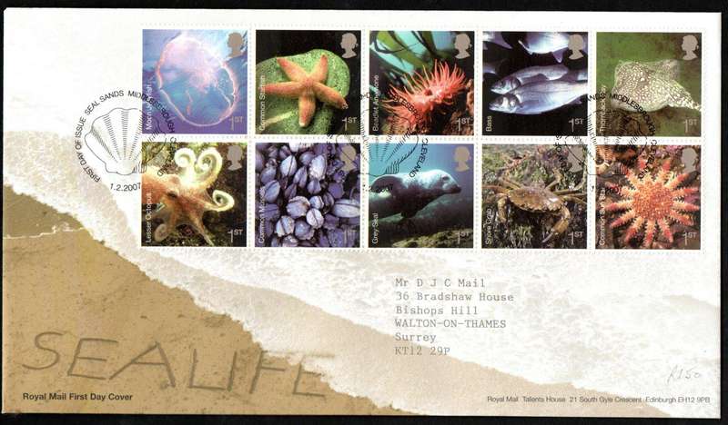 GB 2007 SEA LIFE (SEAL SANDS, MIDDLESBROUGH) FIRST DAY COVER. AS PER SCANS.