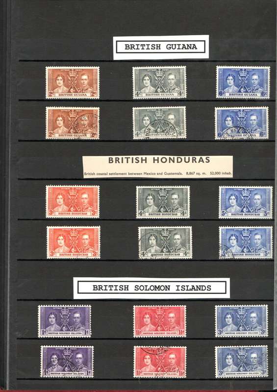 LINDER ALBUM WITH 1937 MINT/USED KGVI CORONATION STAMPS. AS PER IMAGES. NB: PLEASE READ BELOW.