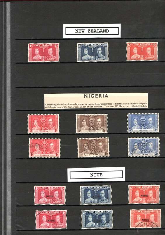 LINDER ALBUM WITH 1937 MINT/USED KGVI CORONATION STAMPS. AS PER IMAGES. NB: PLEASE READ BELOW.