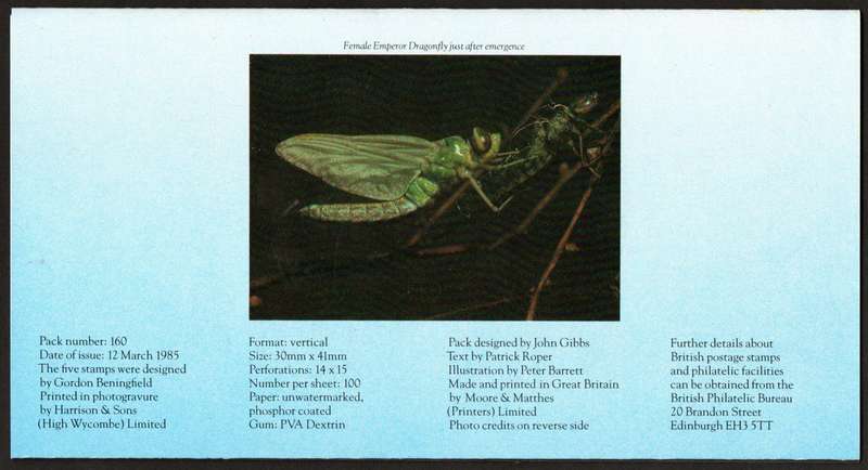 GB 1985 INSECTS PRESENTATION PACK NO 160 WITH MINT STAMPS + FIRST DAY COVER. AS PER SCANS.