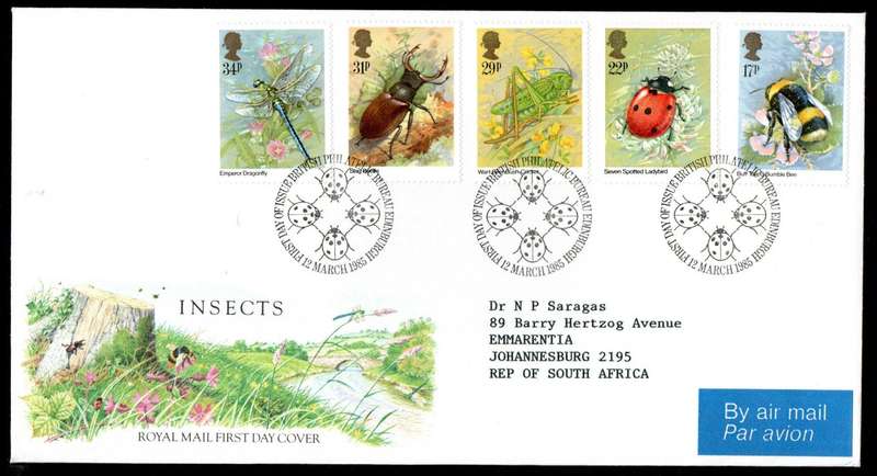 GB 1985 INSECTS PRESENTATION PACK NO 160 WITH MINT STAMPS + FIRST DAY COVER. AS PER SCANS.