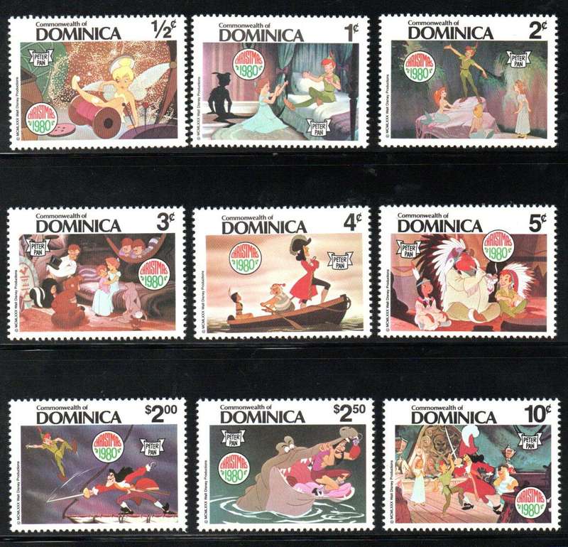 DOMINICA CLEARANCE OF DISNEY THEMED MINI SHEETS, SINGLES IN SETS UMM. AS PER SCANS. GOOD VALUE.
