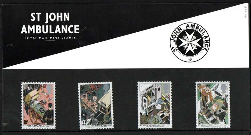 GB 1987 CENTENARY OF ST JOHN AMBULANCE BRIGADE MINT PRESENTATION PACK NO 181. AS PER SCANS.