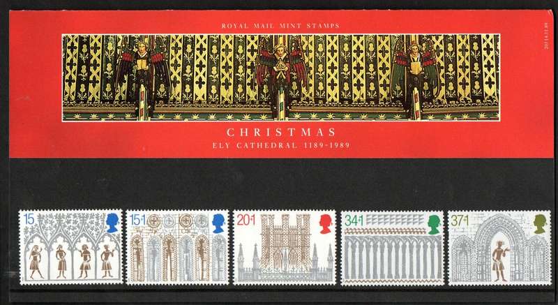 GB 1989 CHRISTMAS '800TH ANNI OF ELY CATHEDRAL' MINT PRESENTATION PACK NO 203. AS PER SCANS.