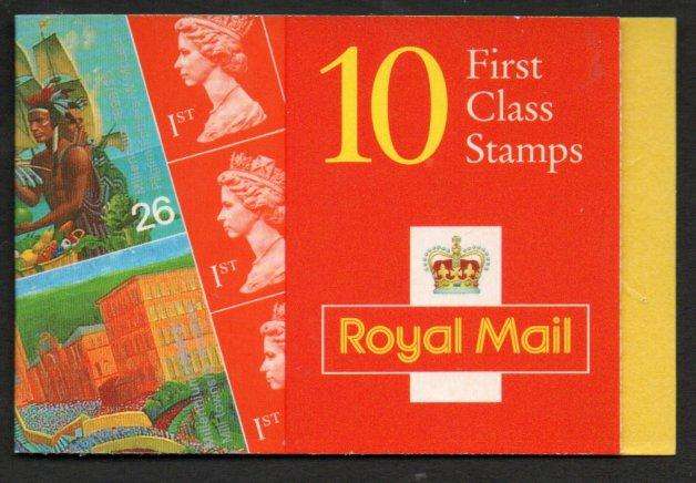 GB 1999 QEII BARCODE BOOKLET (PANES OF X8 1ST CLASS STAMPS + MILLENNIUM COMMEMS). SG HBA1. CV GBP 10