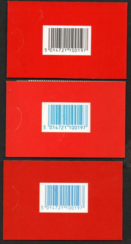 GB 1990-97 (X6) BARCODE BOOKLETS (1ST CLASS STAMPS). HD5, HD9, HD10, HD11, HD20, HD40. CV GBP 52.