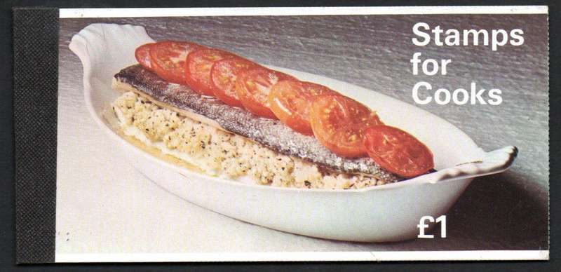 GB 1969 'STAMPS FOR COOKS' 1 POUND BOOKLET WITH MACHIN TYPE STAMPS. SEWN THREAD. CV GBP 13. ZP1a.