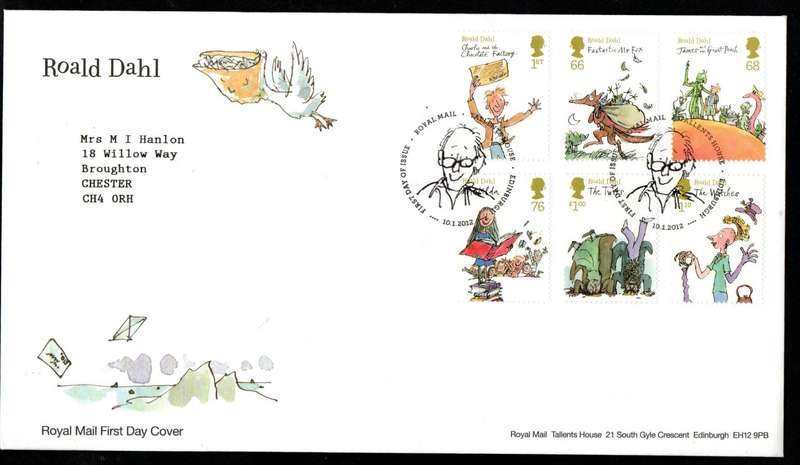 GB 2012 ROALD DAHL (X2) FIRST DAY COVERS (TALLENTS HOUSE). AS PER SCANS. GREAT ITEMS.