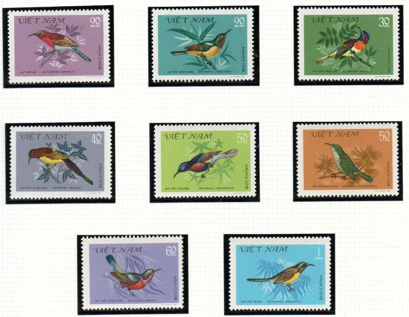 VIETNAM 1981 NECTAR-SUCKING BIRDS UMM SET OF (X8) SINGLES. AS PER SCANS. SG412/9 LOVELY THEMATIC SET
