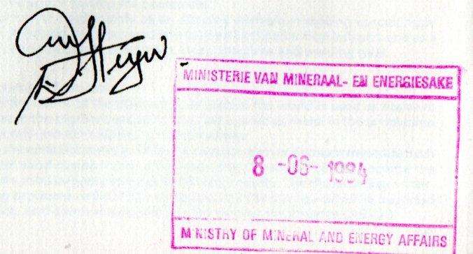 RSA 1984 STRATEGIC MINERALS FDC NO 4.6 SIGNED/RUBBER STAMPED 'DANIEL STEYN - MINISTER OF MINERALS'