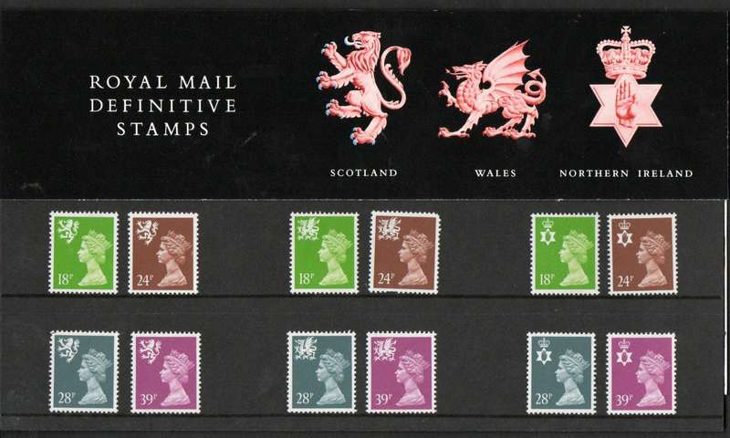GB 1991 MACHIN DEF REGIONAL ISSUE (N IRELAND, WALES ETC) PO PRESENTATION PACK NO 26 MINT. CV GBP 16.