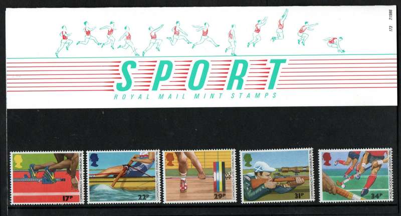 GB 1986 13TH COMMONWEALTH GAMES MINT PRESENTATION PACK NO 173. AS PER SCANS.