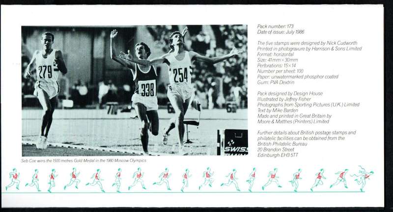 GB 1986 13TH COMMONWEALTH GAMES MINT PRESENTATION PACK NO 173. AS PER SCANS.
